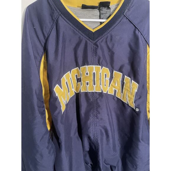 Vintage Michigan Wolverines Jacket Sz XXL Fleece lined Windbreaker Starter 90s - Picture 4 of 14